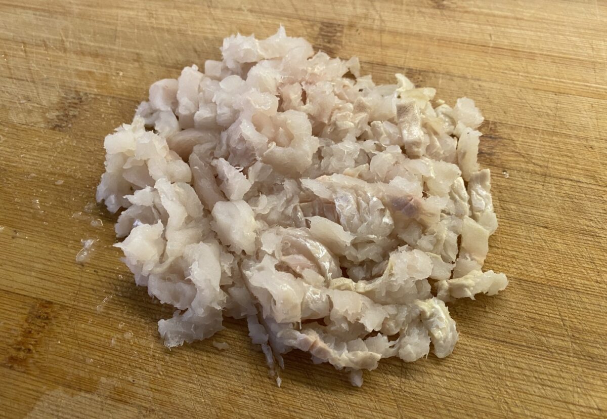 Pudin de merluza y gambas paso a paso