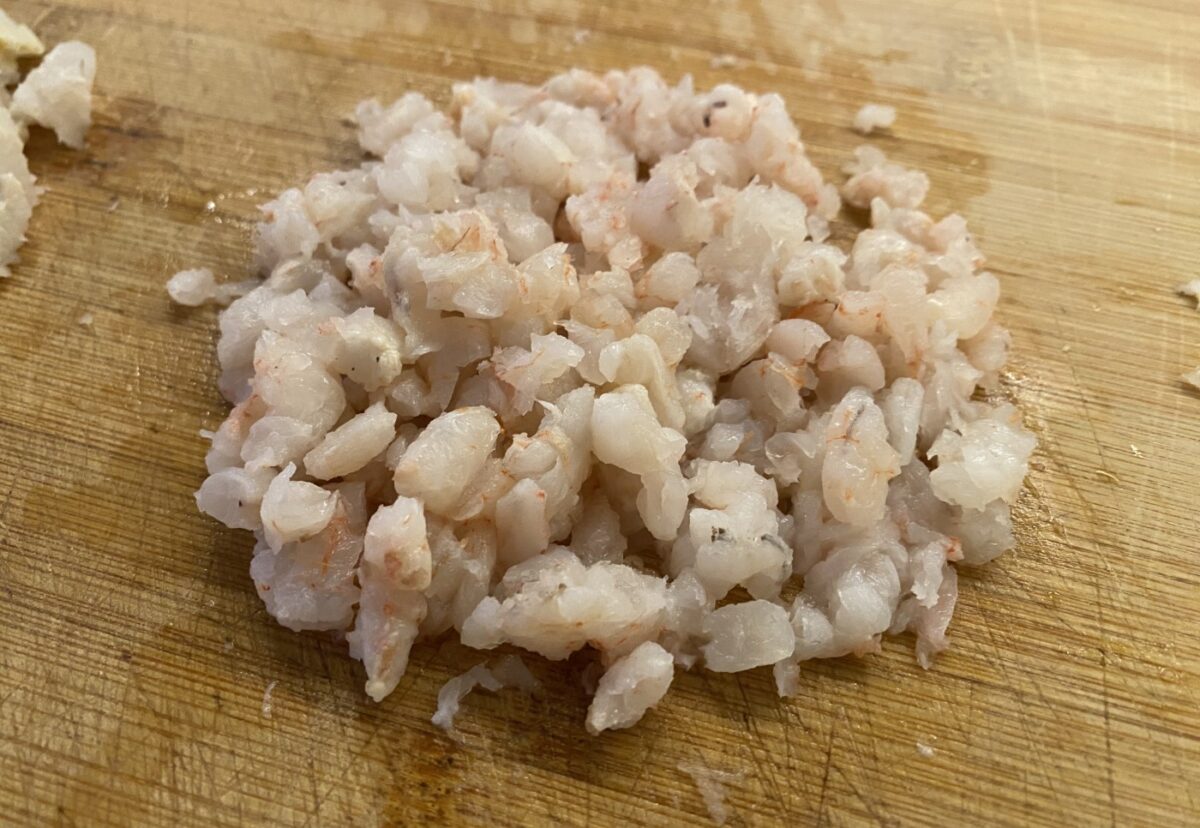 Pudin de merluza y gambas paso a paso