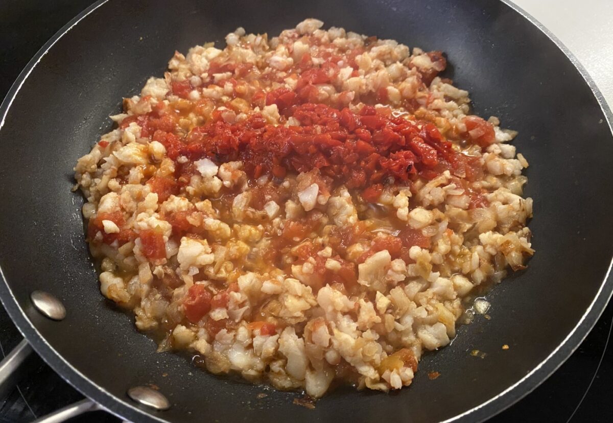 Pudin de merluza y gambas paso a paso