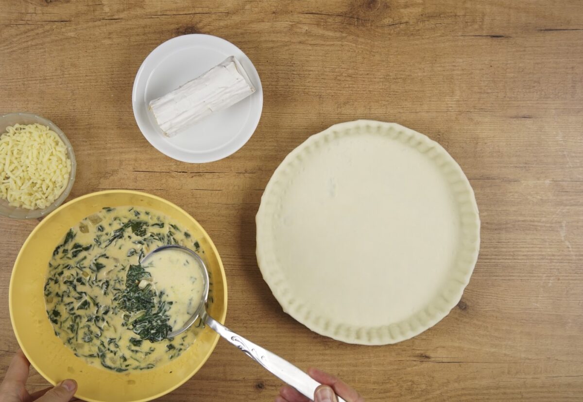 Quiche de espinacas y queso paso a paso