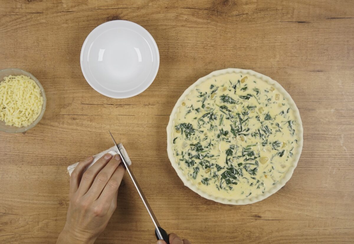 Quiche de espinacas y queso paso a paso