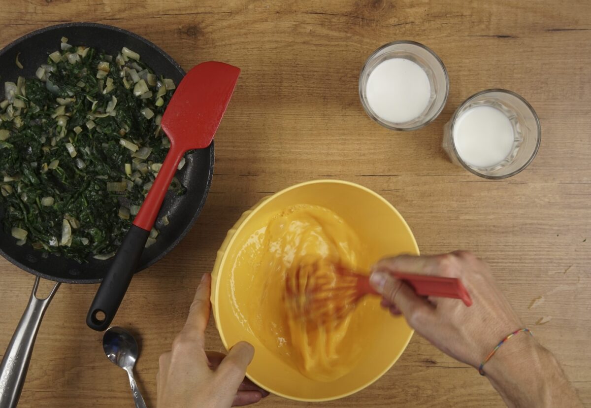 Quiche de espinacas y queso paso a paso