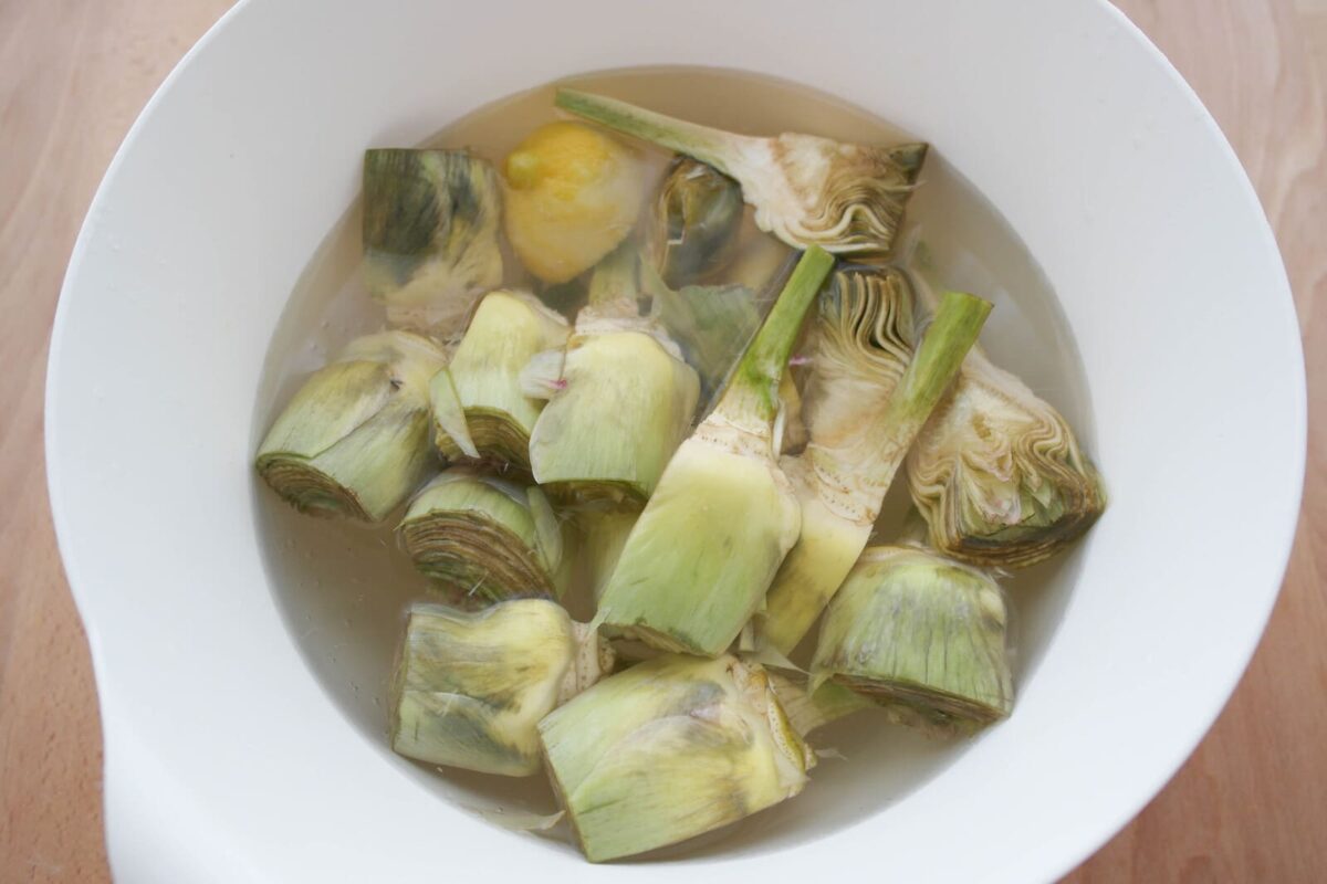 alcachofas con almejas paso 4