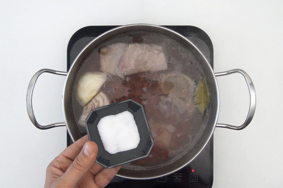 alubías o judías pintas con chorizo paso 9