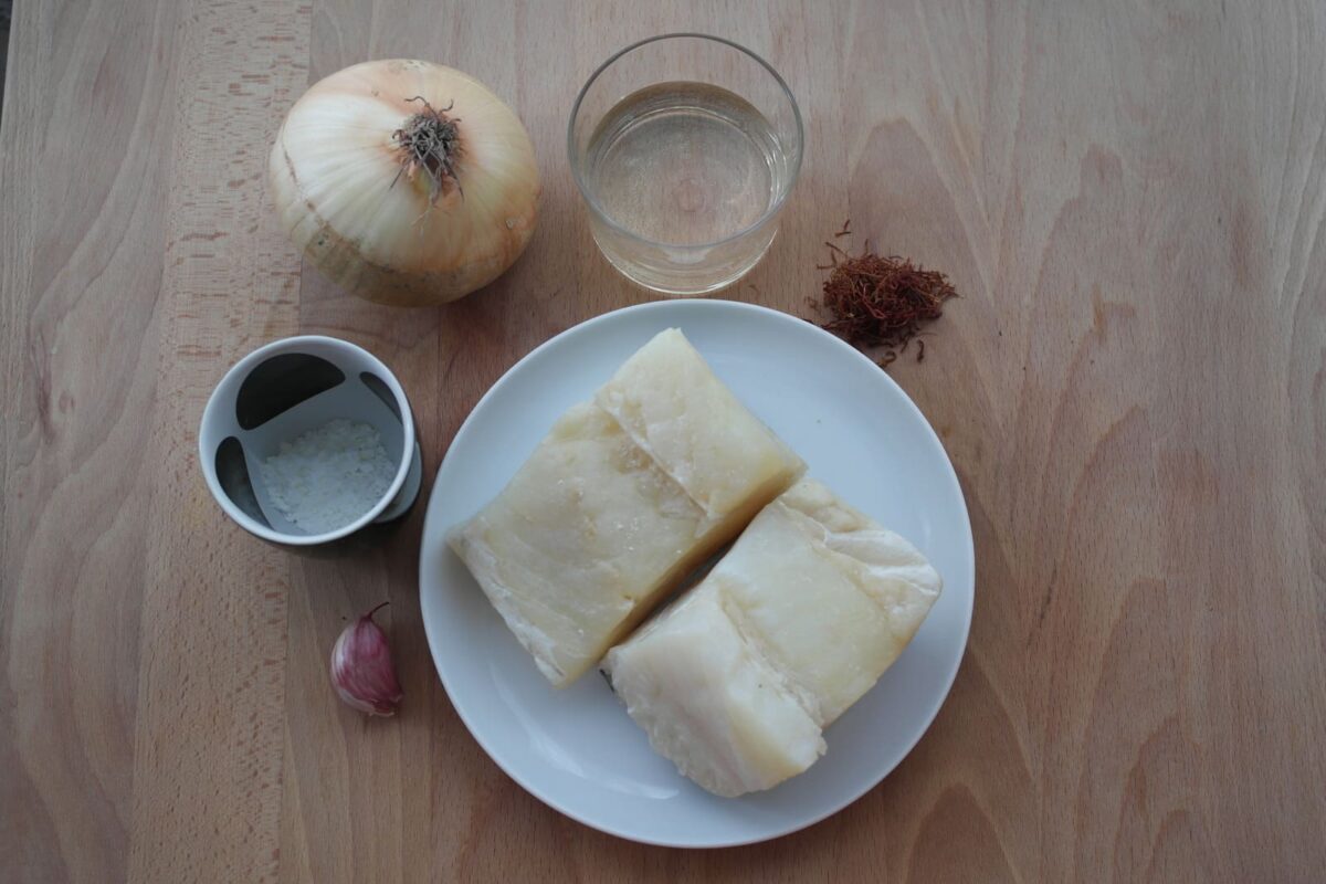 bacalao al azafrán paso 1