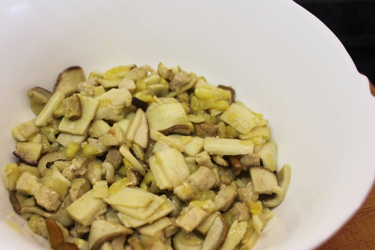 canelones de boletus y panceta paso 10