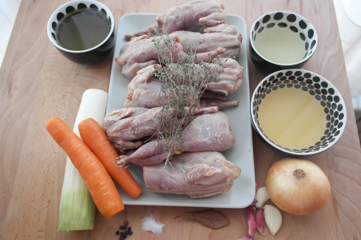 codornices en escabeche paso 1