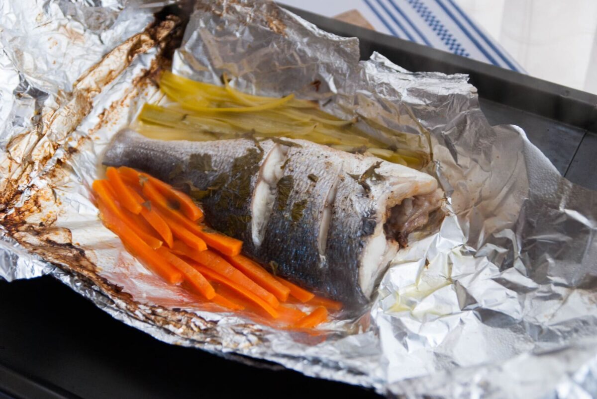 dorada al papillote con verduritas paso 8