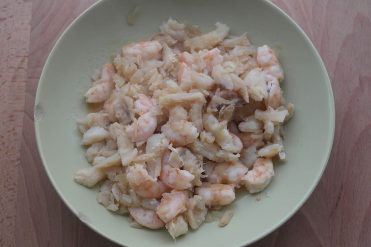 lasaña de bacalao y langostinos paso 10