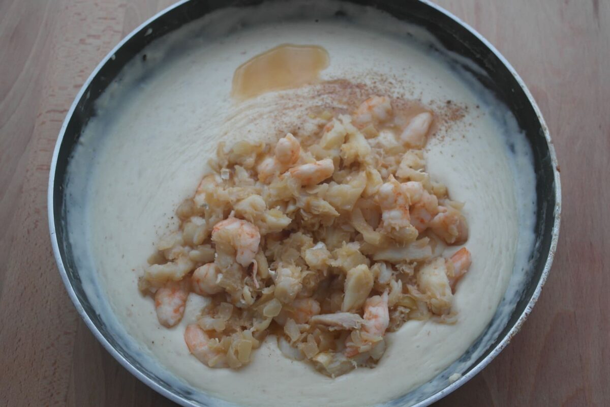 lasaña de bacalao y langostinos paso 17