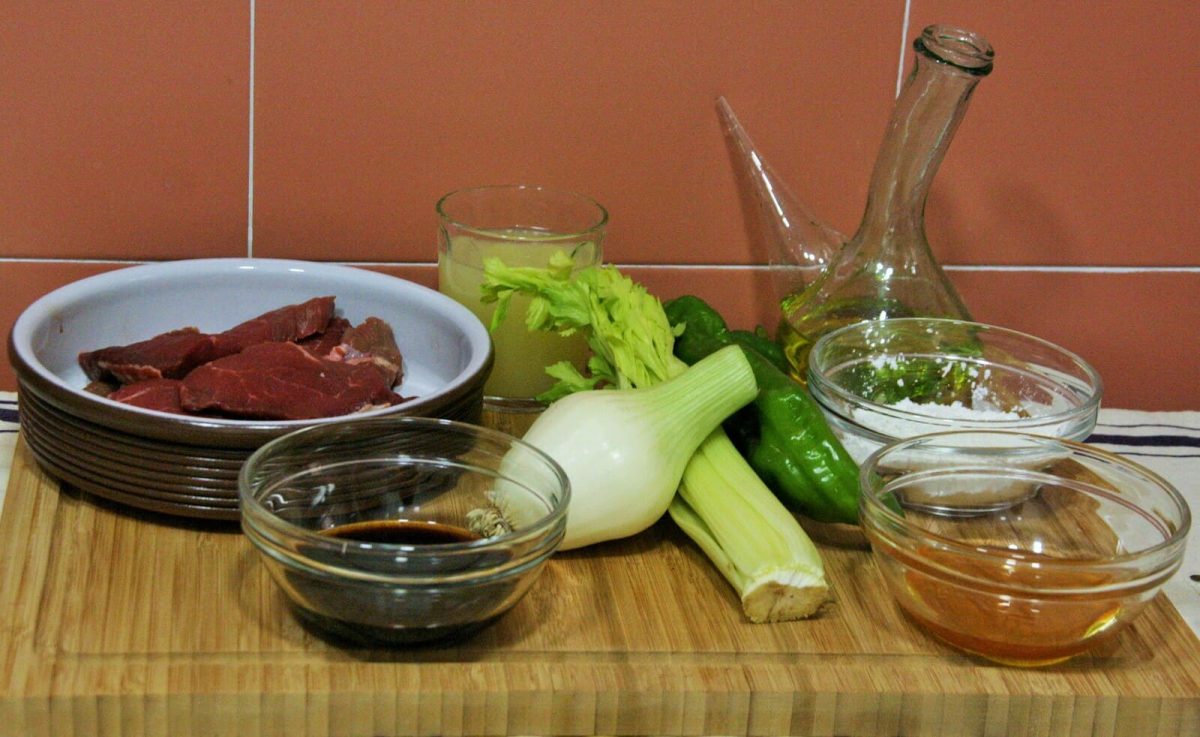 ternera con pimientos paso 1