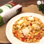 Arroz empedrado. Receta tradicional valenciana con bacalao y alubias