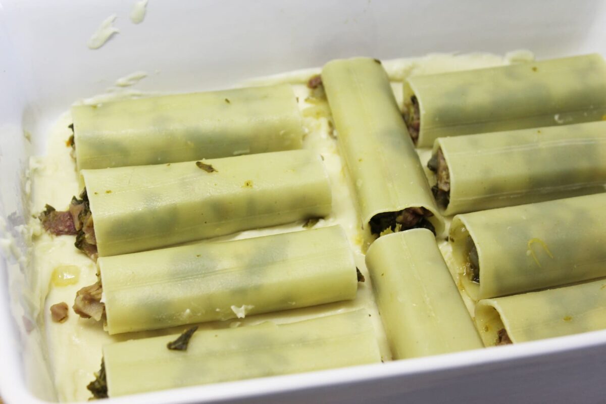 Canelones de lacón con grelos paso 13
