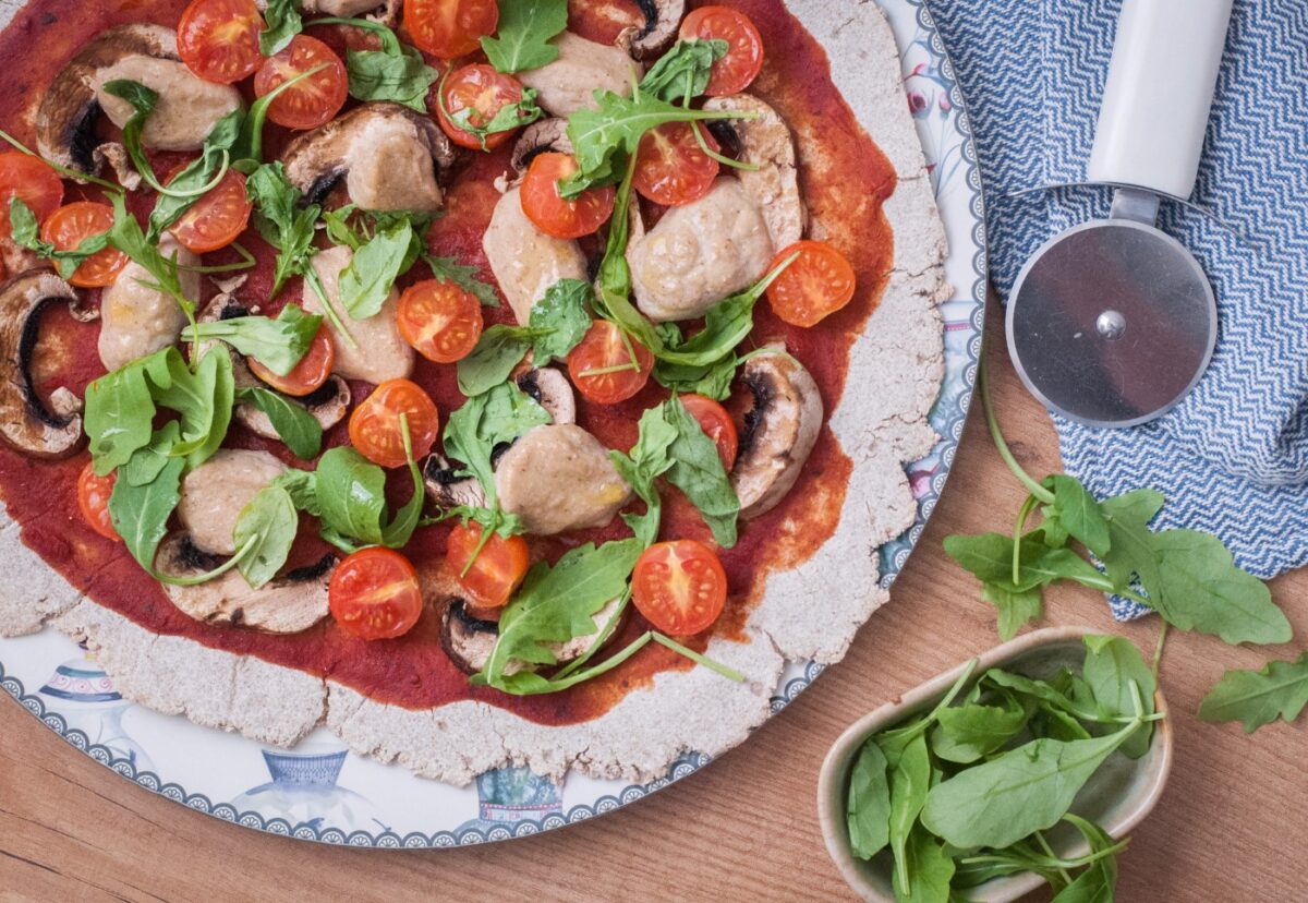 Pizza vegana sin gluten