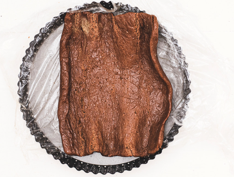 Tarta de calabaza y chocolate con base crujiente