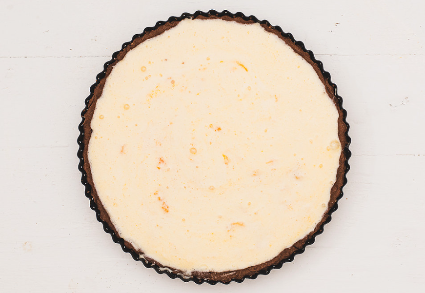 Tarta de calabaza y chocolate con base crujiente