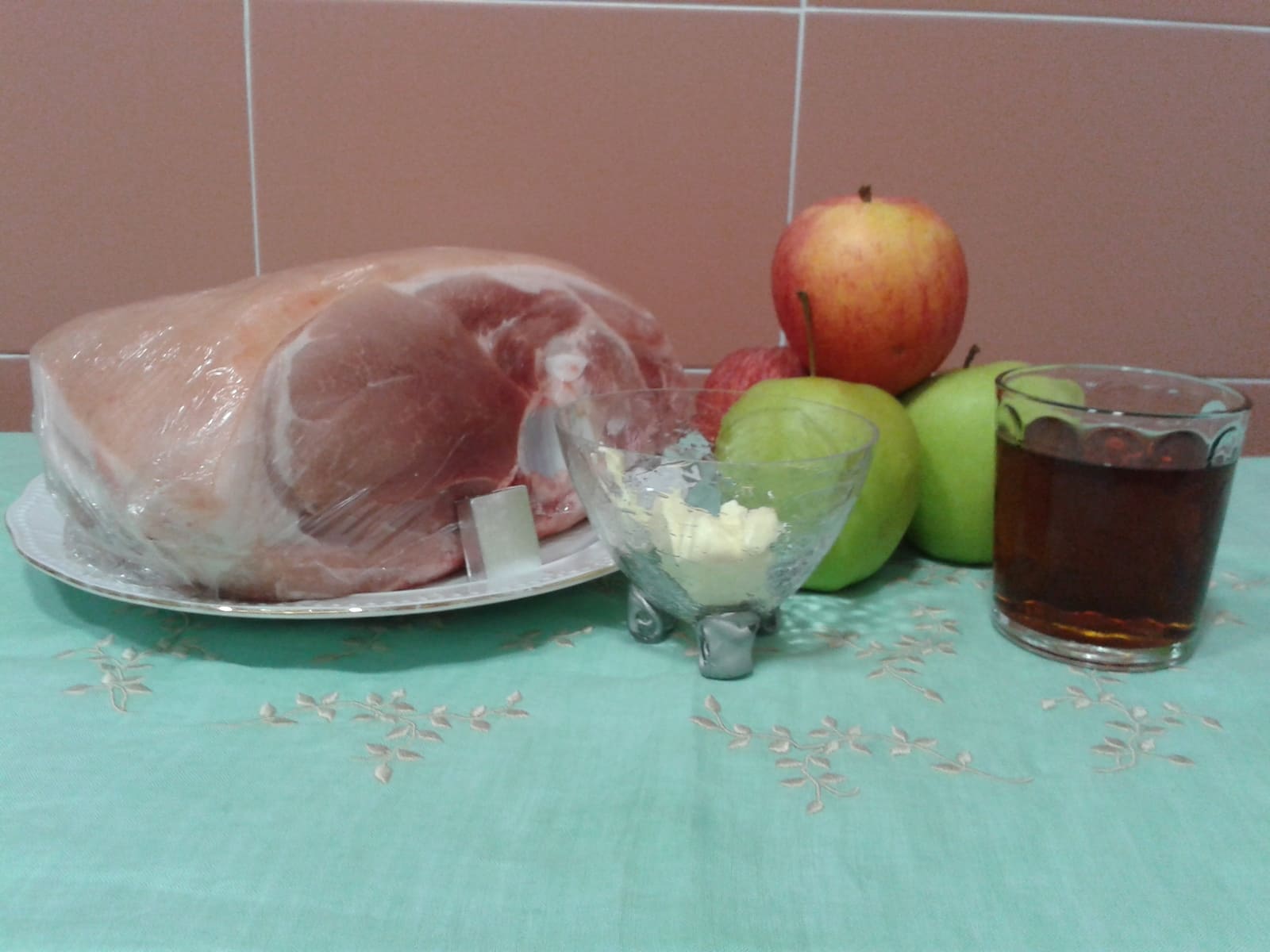 asado de cerdo con puré de manzana paso 1