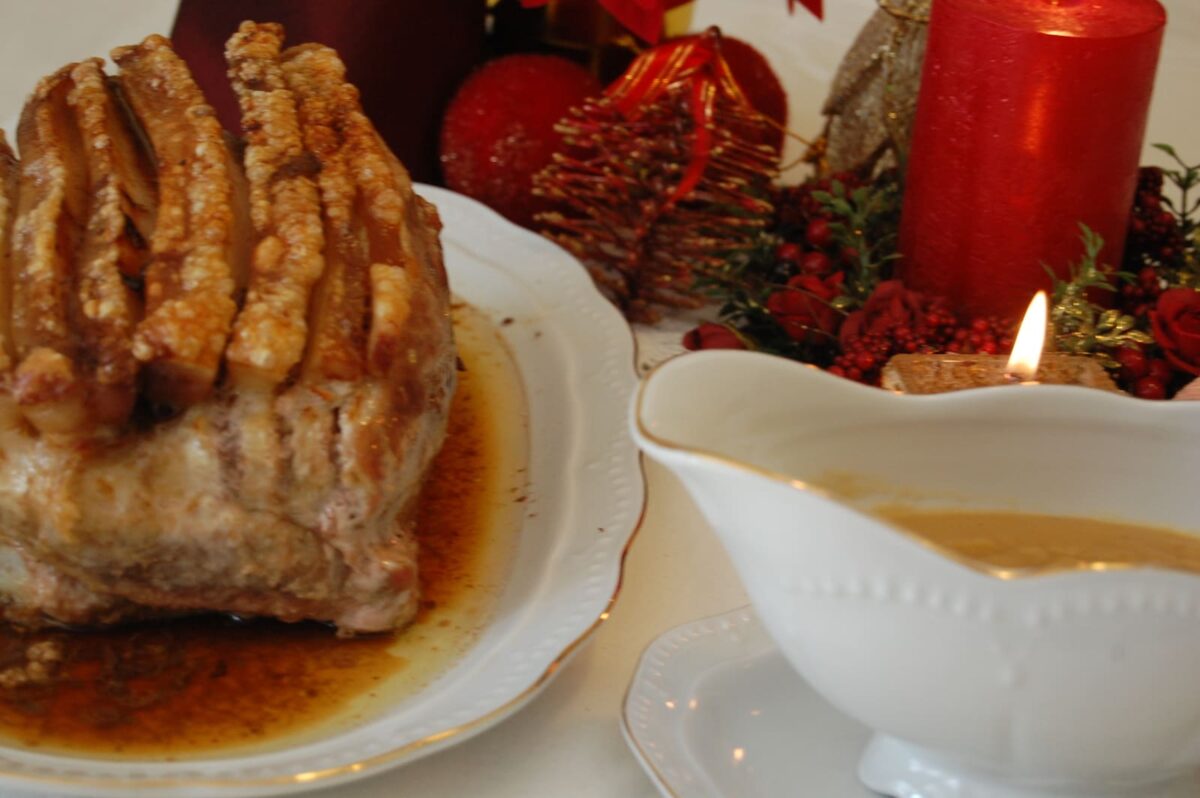 asado de cerdo con puré de manzana paso 17