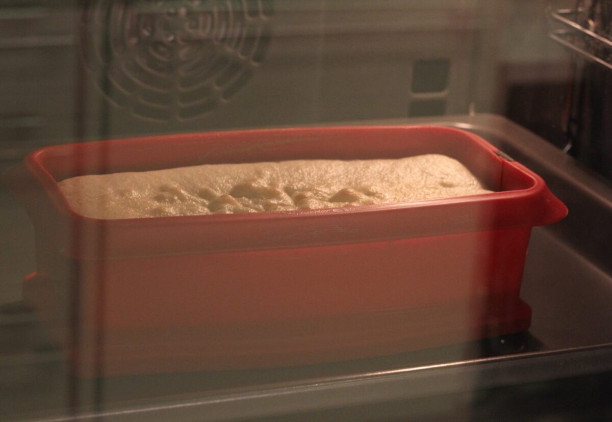 Bizcocho de yogur: horneado