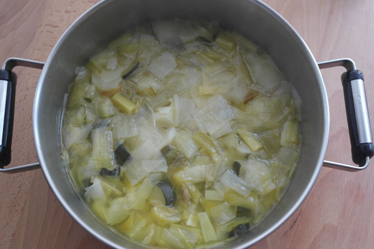 crema de puerros y calabacín paso 4