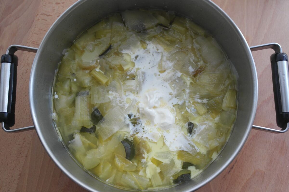 crema de puerros y calabacín paso 5