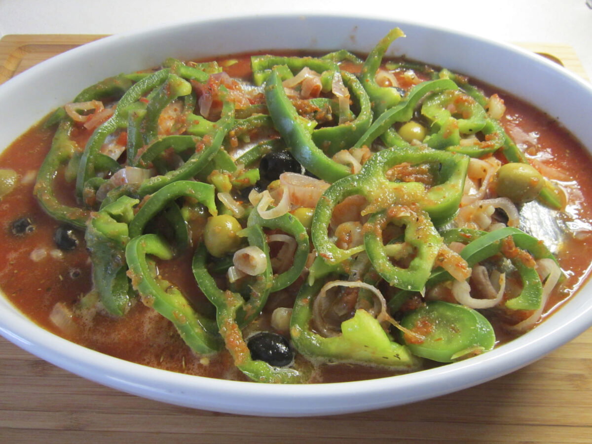 dorada al horno en salsa de aceitunas paso 21