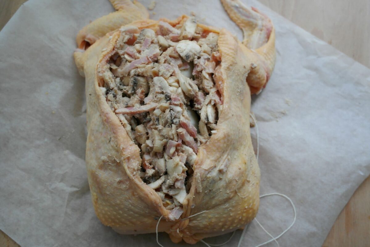 pollo relleno arrollado navidad paso 14