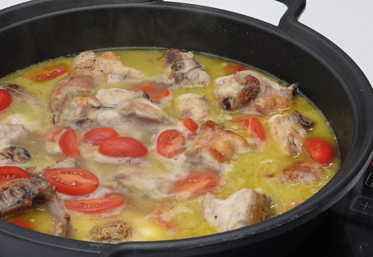 Conejo estofado al estilo italiano de Isquia