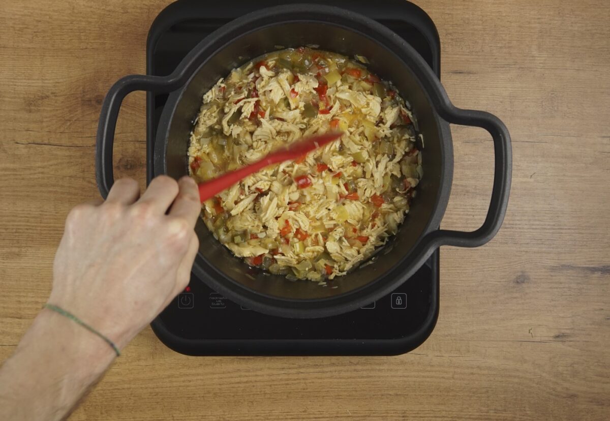 Polvorosa de pollo. Receta típica de Venezuela paso a paso