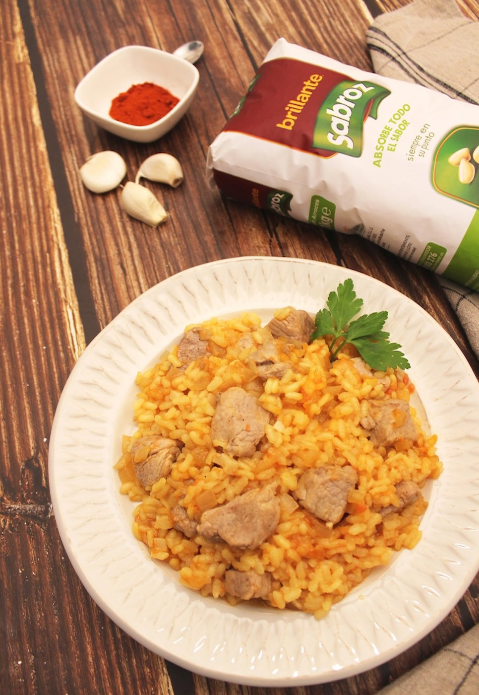 Arroz con solomillo de cerdo. Una receta fácil y deliciosa paso a paso