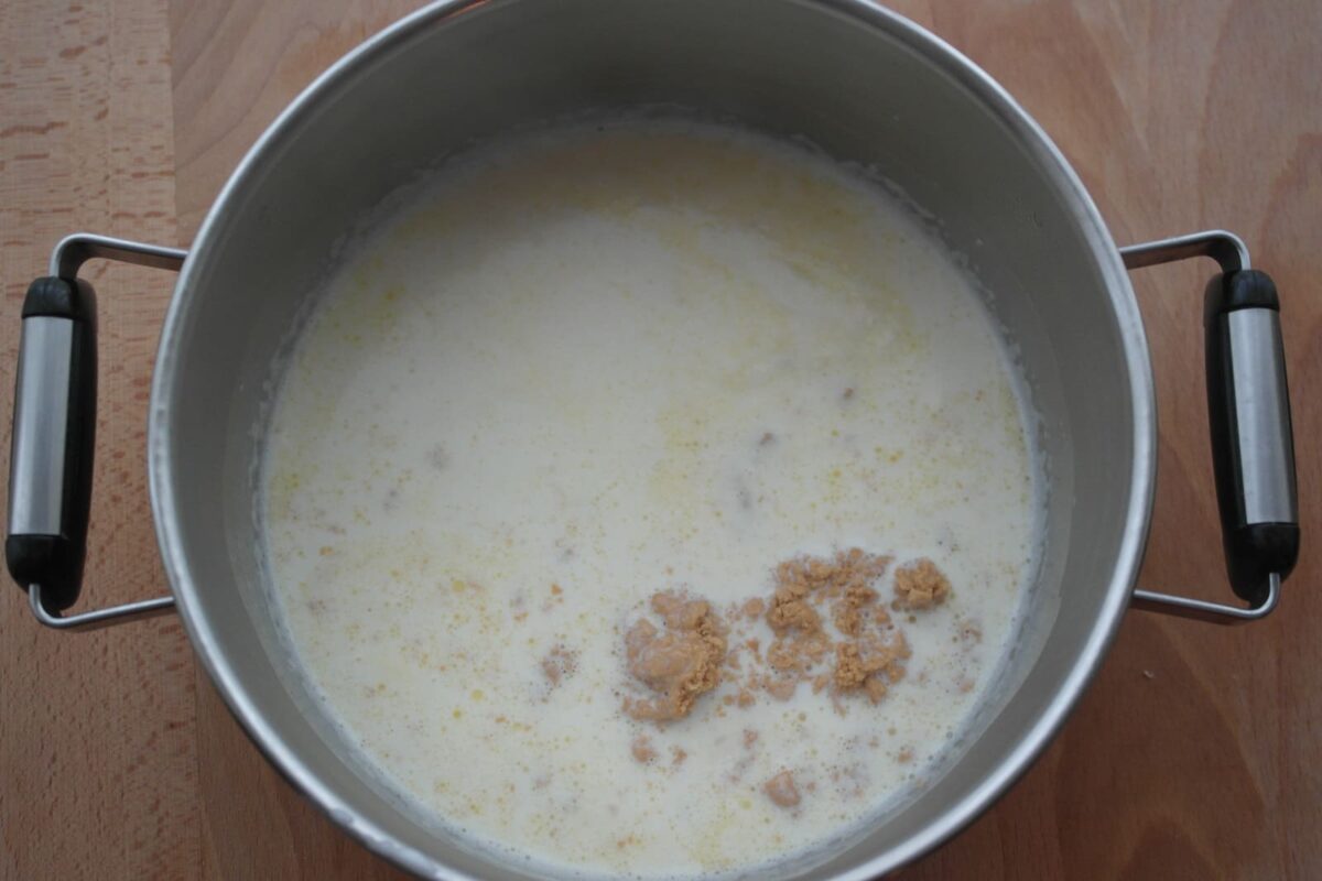 creme brulé de turrón de xixona con arándanos paso 3