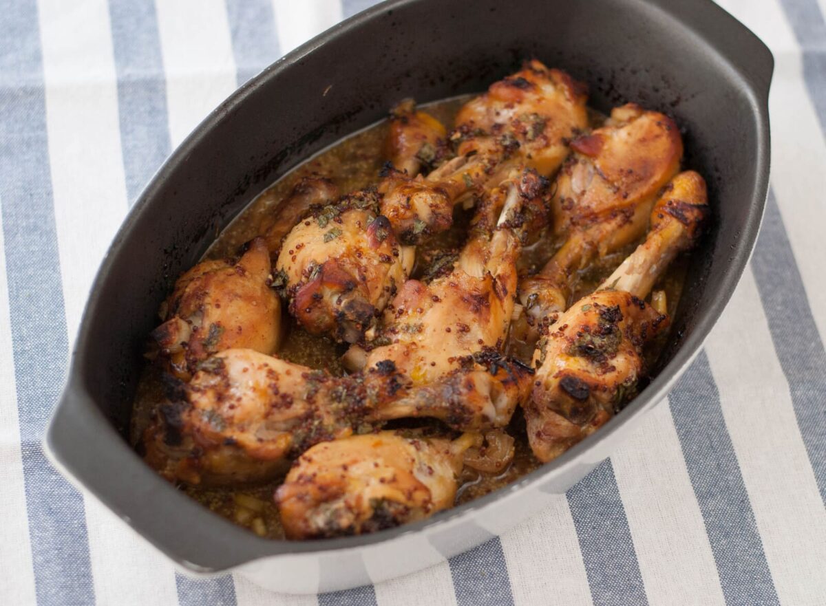 pollo asado con mostaza y miel paso 12
