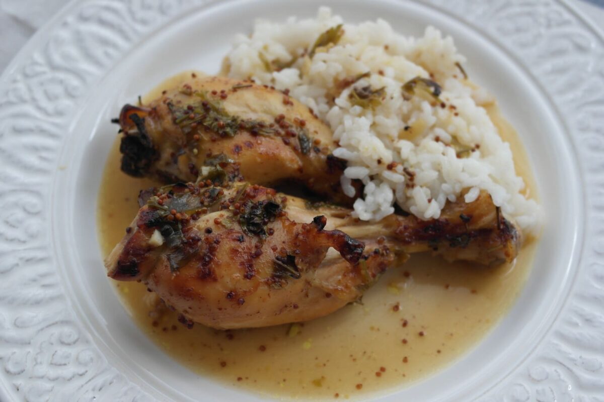 pollo asado con mostaza y miel paso 13