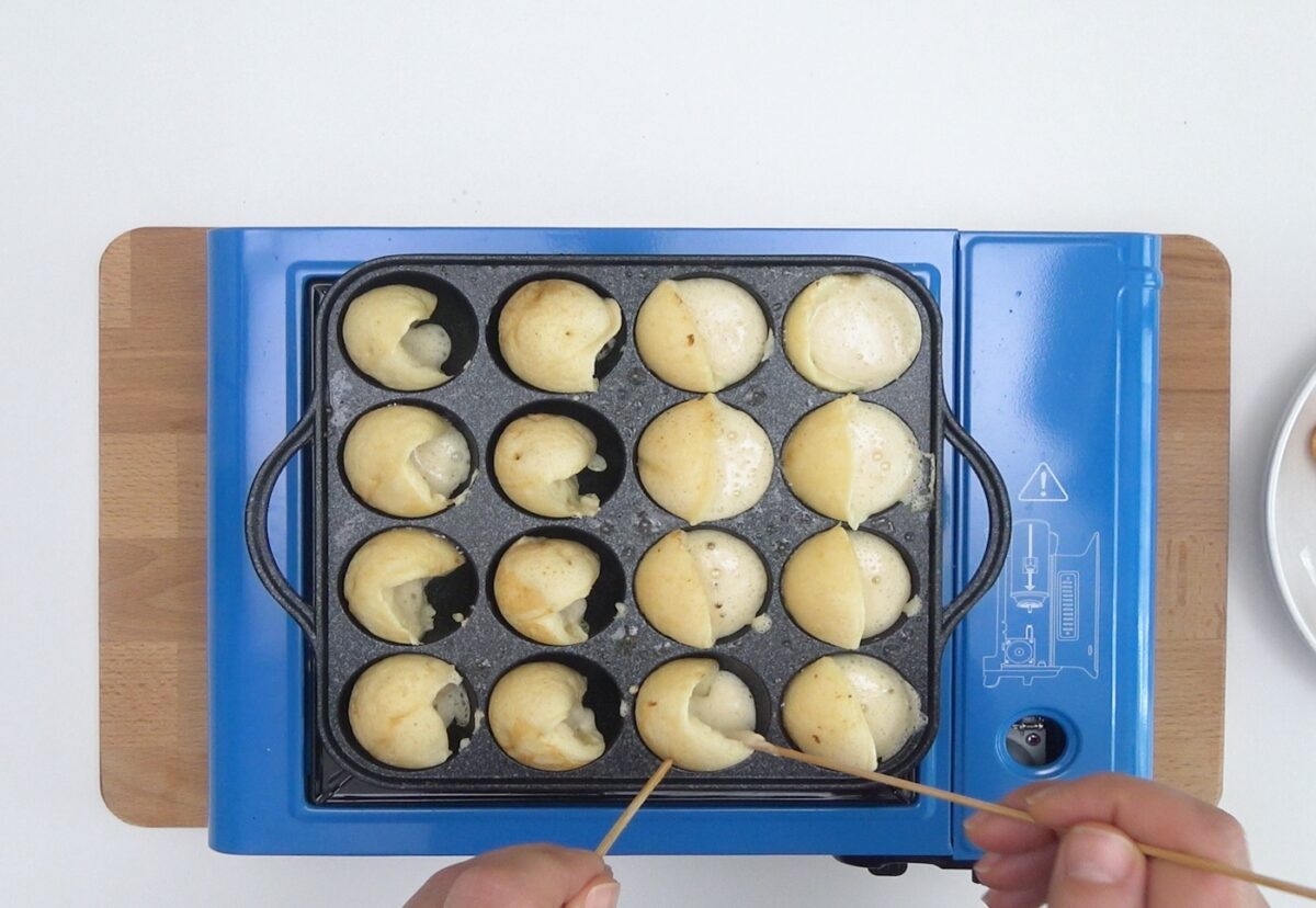 Aebleskiver daneses. Buñuelos dulces paso a paso