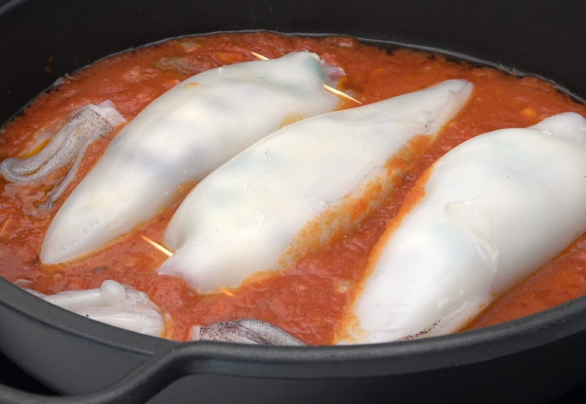 Calamares rellenos a la siciliana. Receta tradicional italiana