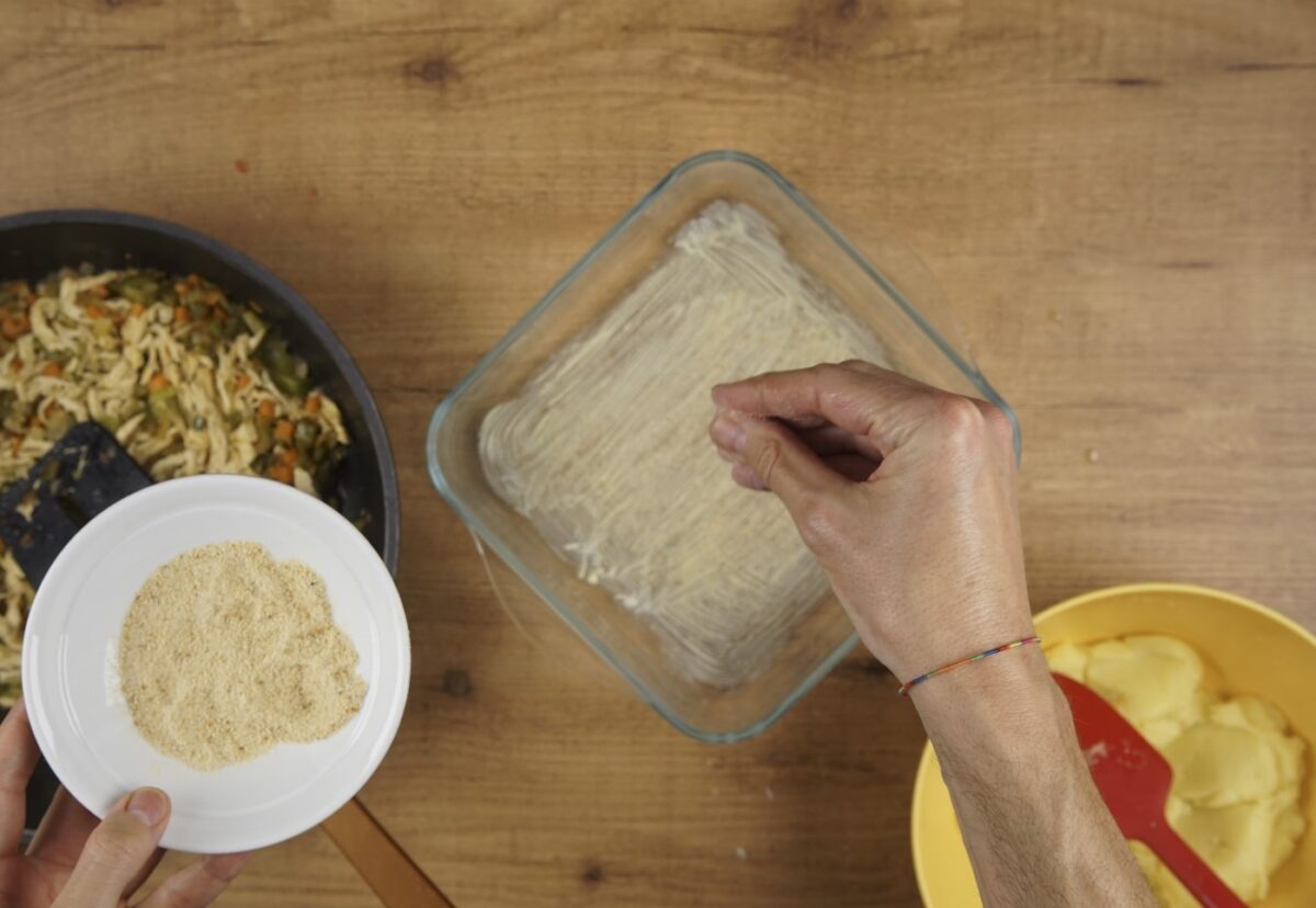 Pastel de patata y pollo. Una receta fácil paso a paso