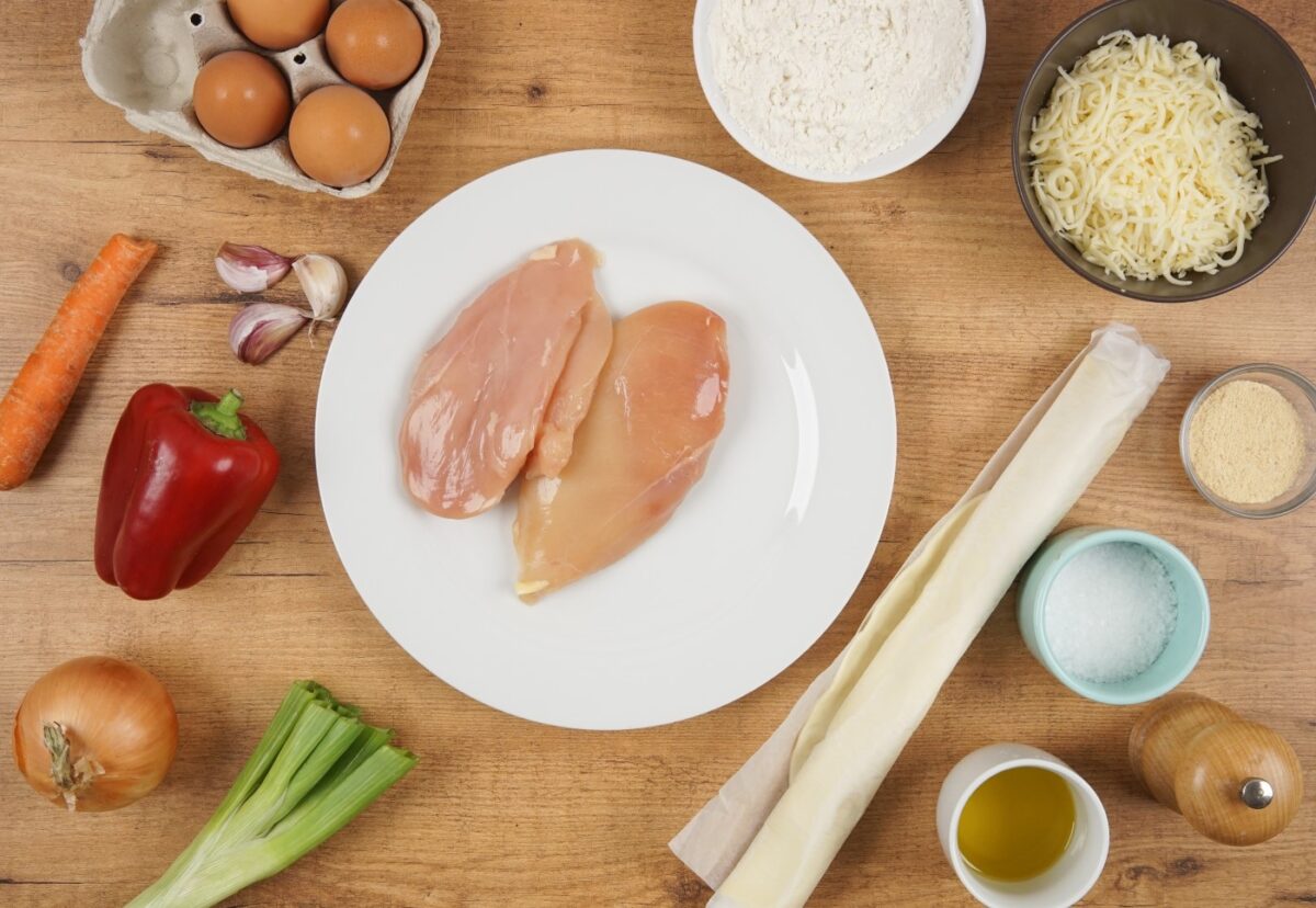 Pastel de pollo al horno paso a paso