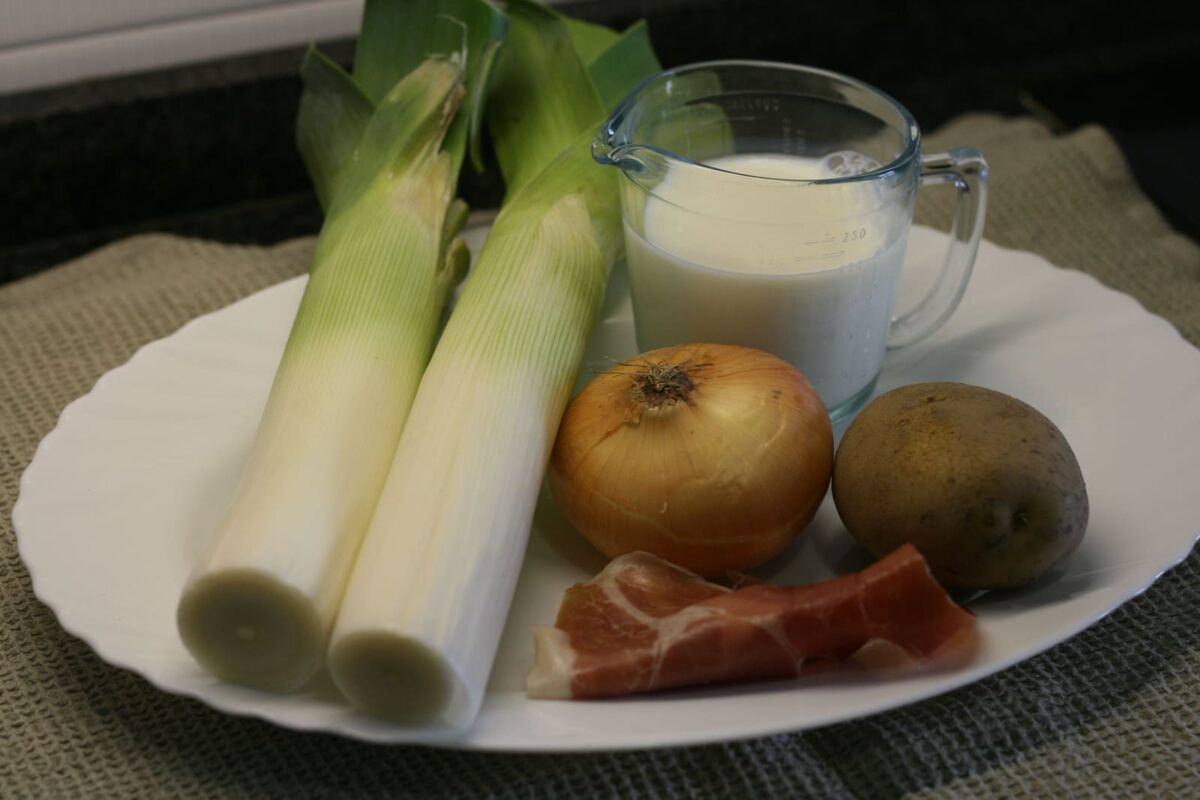 crema de puerros paso 1