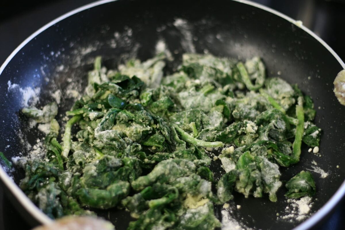 espinacas a la crema o gratinadas al horno paso 7