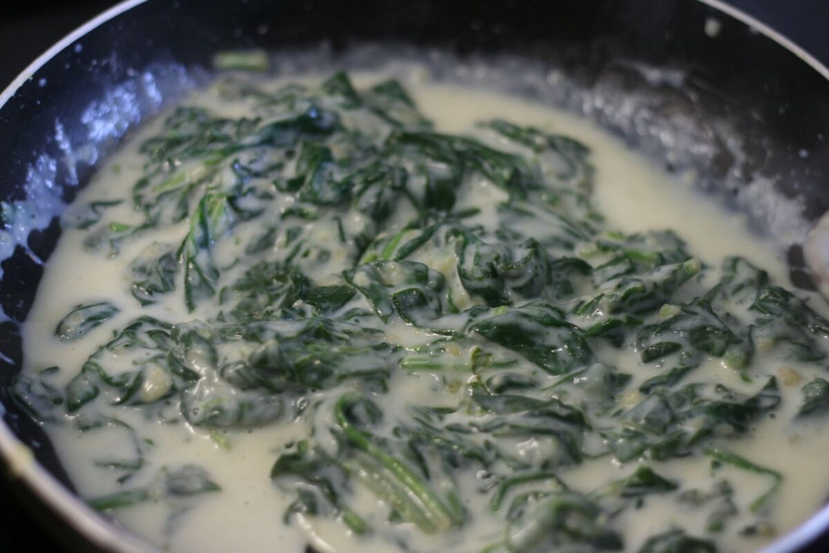 espinacas a la crema o gratinadas al horno paso 9