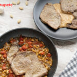 Filetes de ternera en salsa de champiñones y almendras
