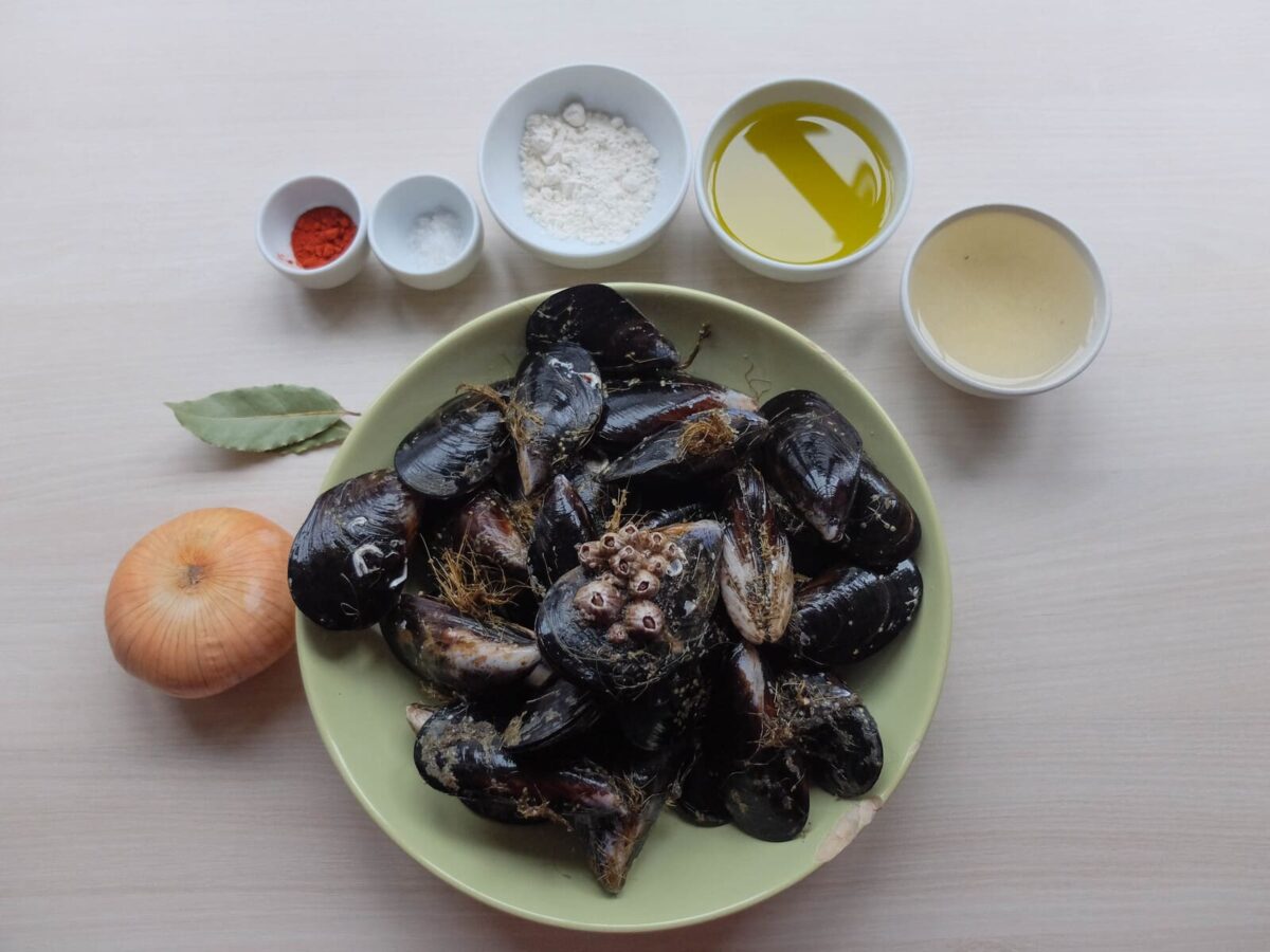 mejillones a la marinera paso 1