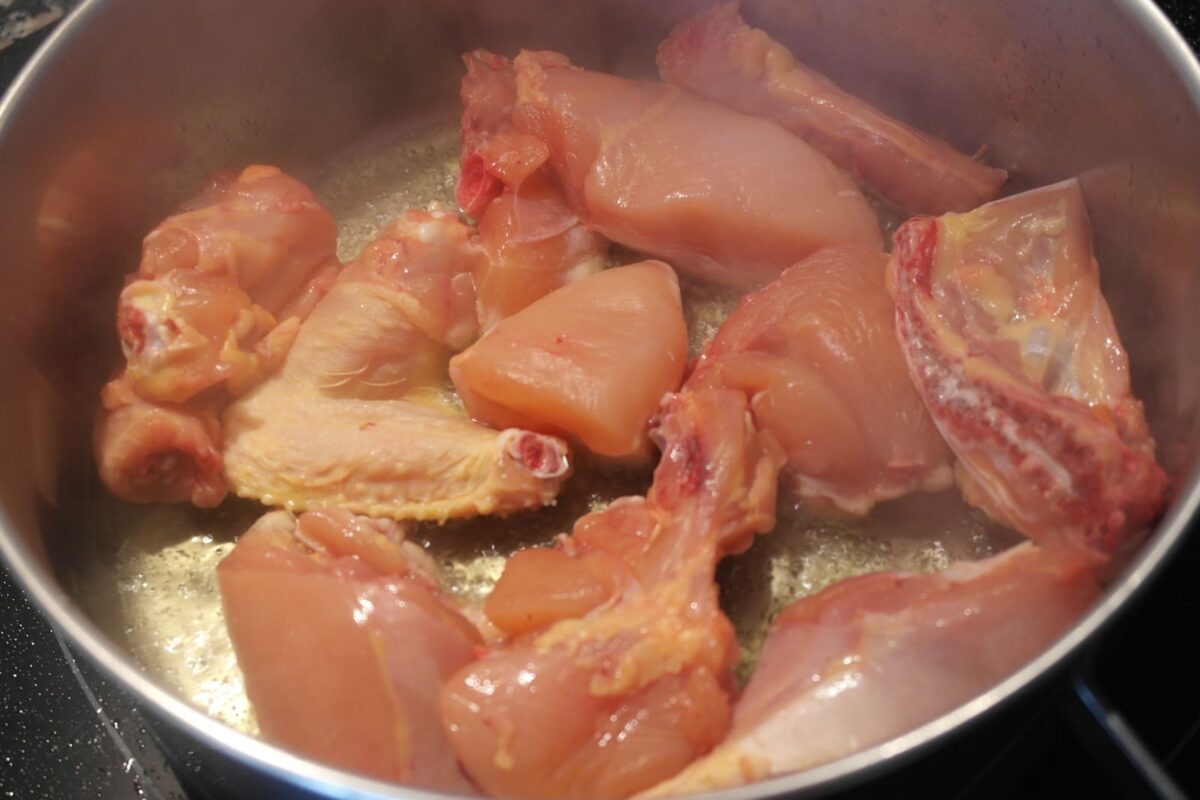 pollo en salsa paso 3