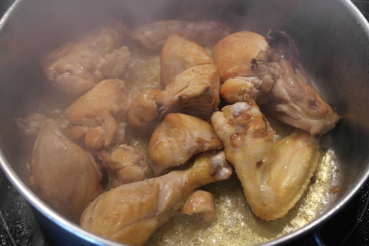 pollo en salsa paso 4