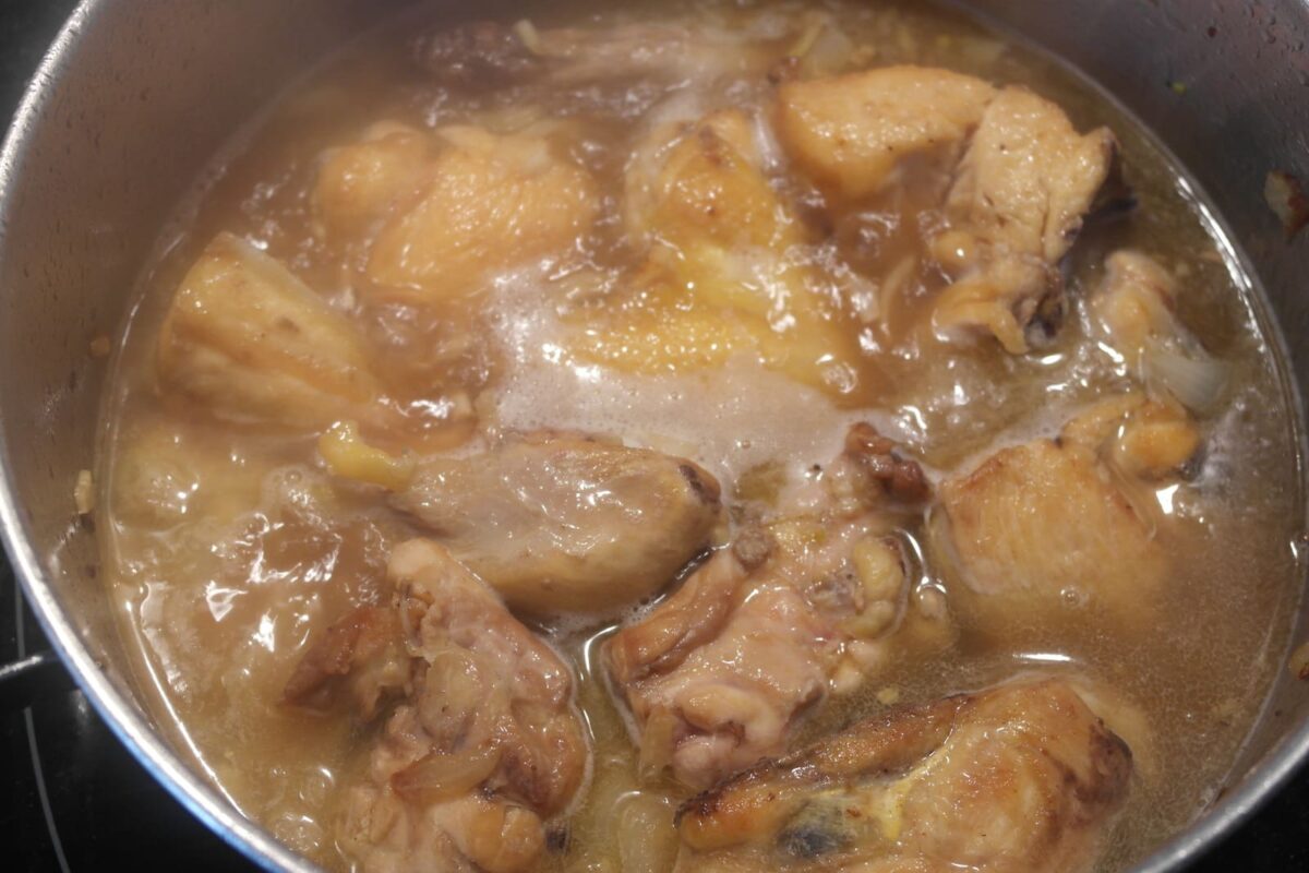 pollo en salsa paso 7