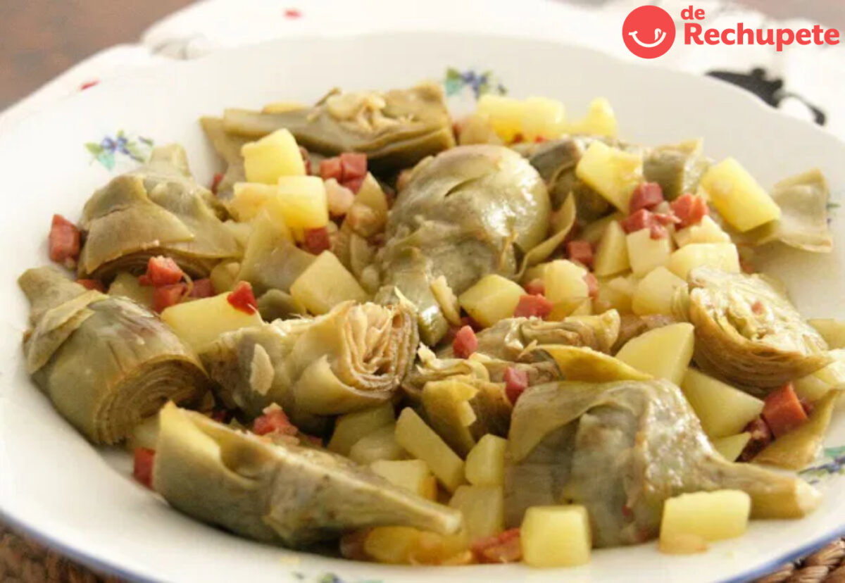 Alcachofas con jamón. Un receta muy sencilla paso a paso