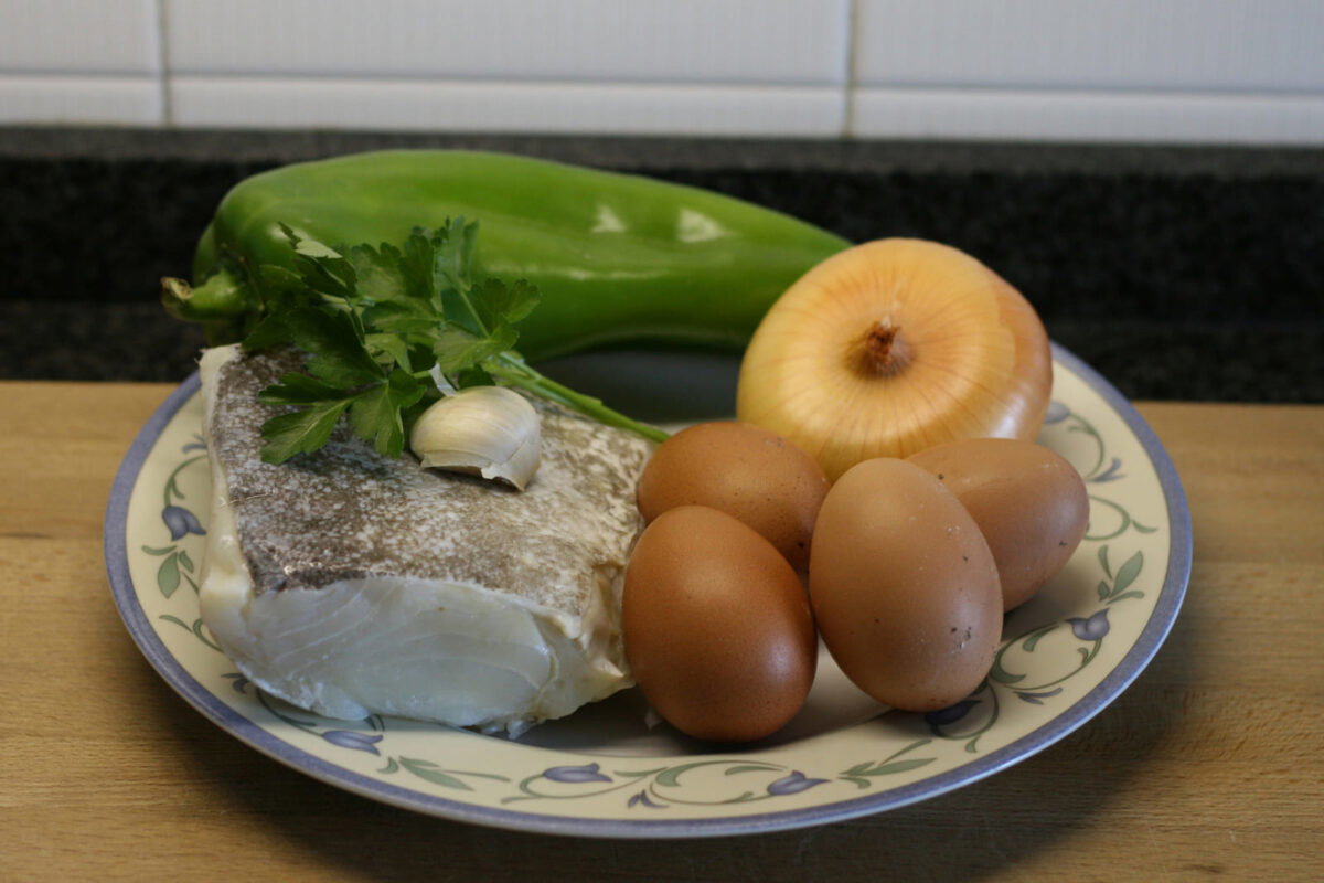 tortilla de bacalao paso 1