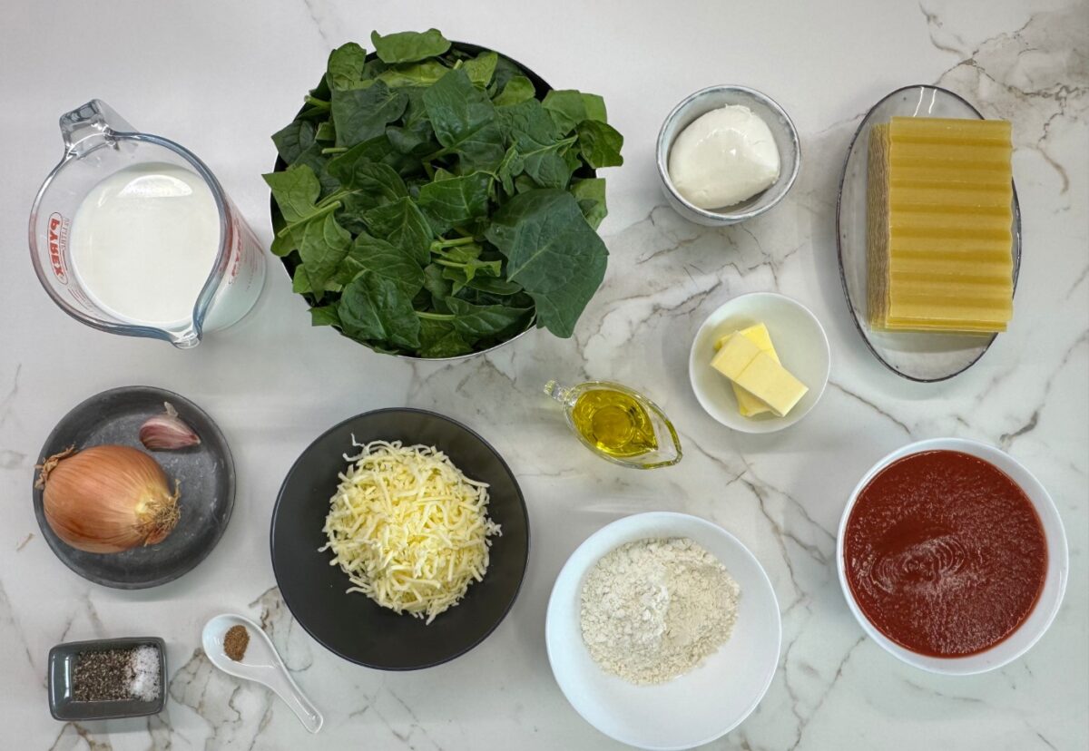 Lasaña de espinacas. Receta fácil, saludable y deliciosa
