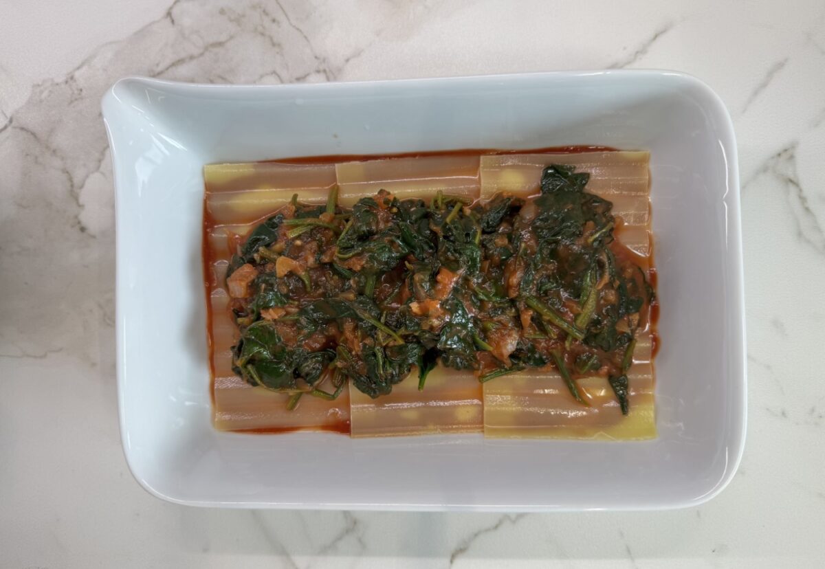 Lasaña de espinacas. Receta fácil, saludable y deliciosa