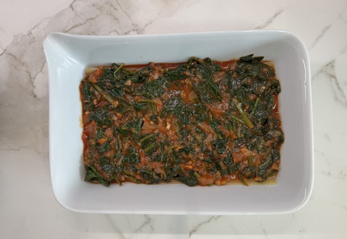 Lasaña de espinacas. Receta fácil, saludable y deliciosa